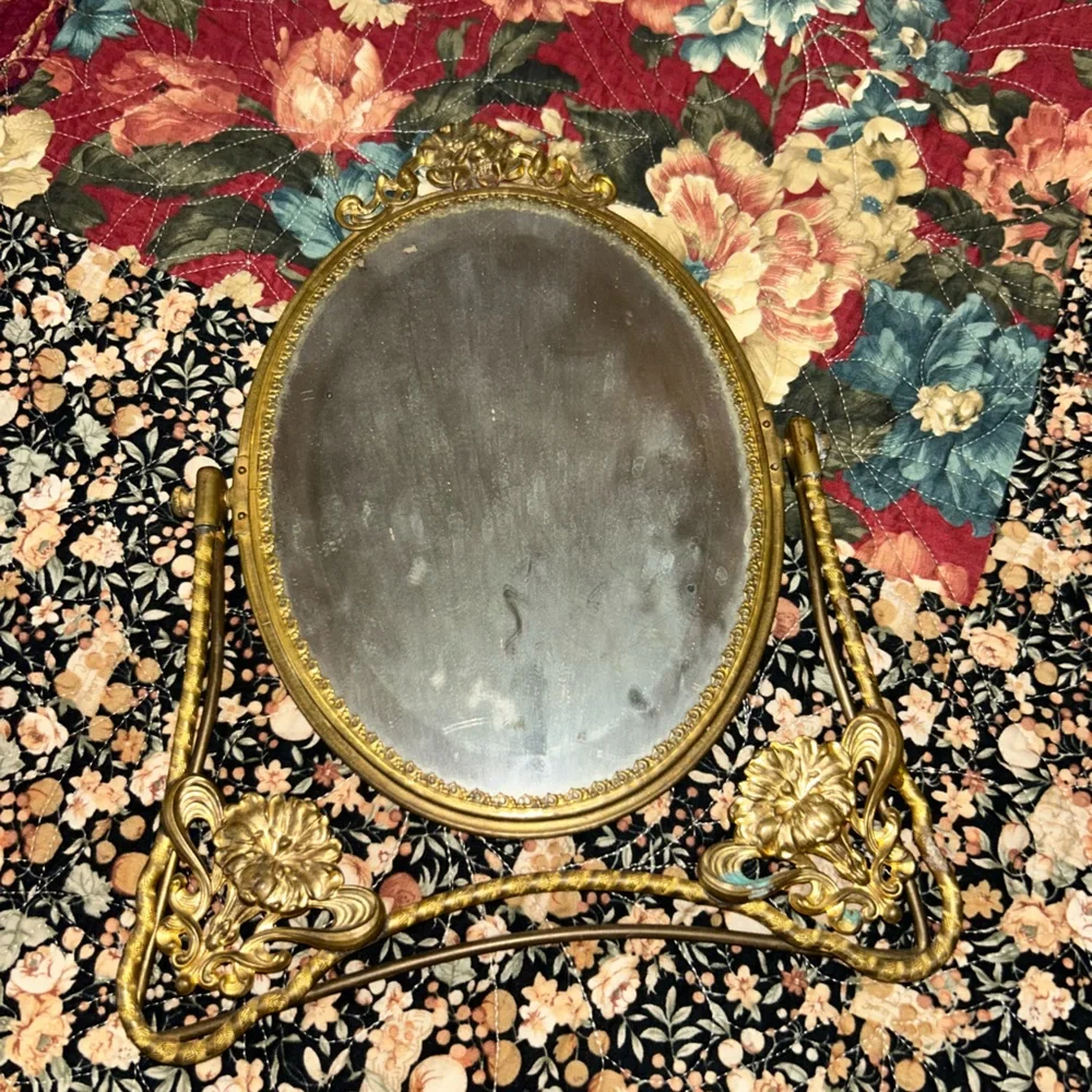 Elegant Gold Oval Wall Mirror